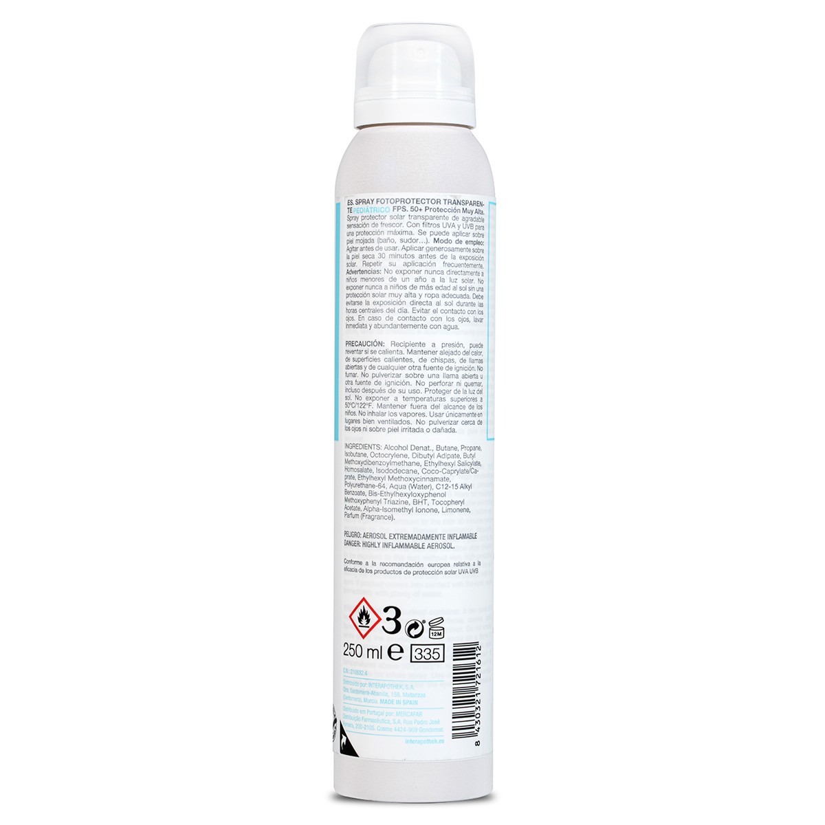 Interapothek solar aerosol niño spf50+ 250ml